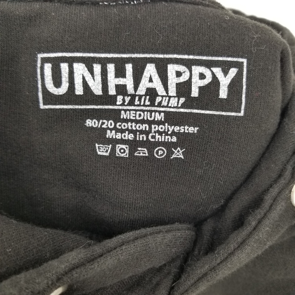 Unhappy by Lil Pump Esskeetit Long Sleeved Hooded Sweatshirt Size Medium - Picture 6 of 6